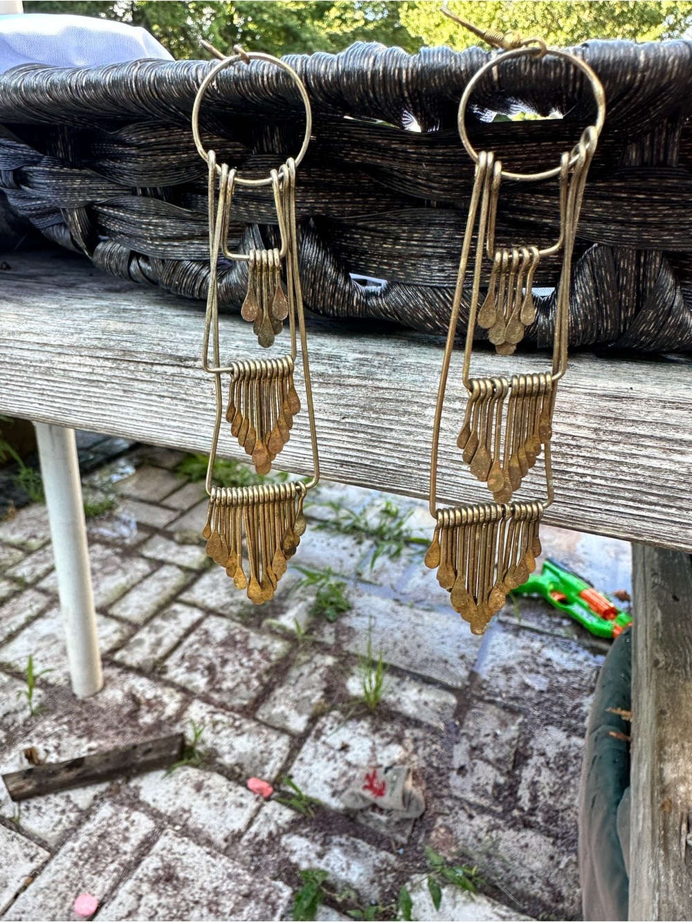 Gold-Tone Tiered Fringe Earrings